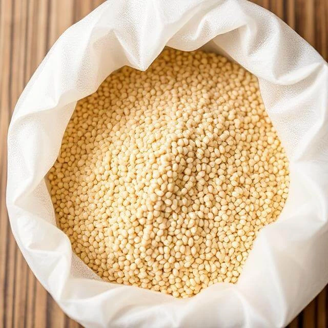 A large pot of cooked grains like quinoa or rice, ready to be portioned and stored for meal prep.