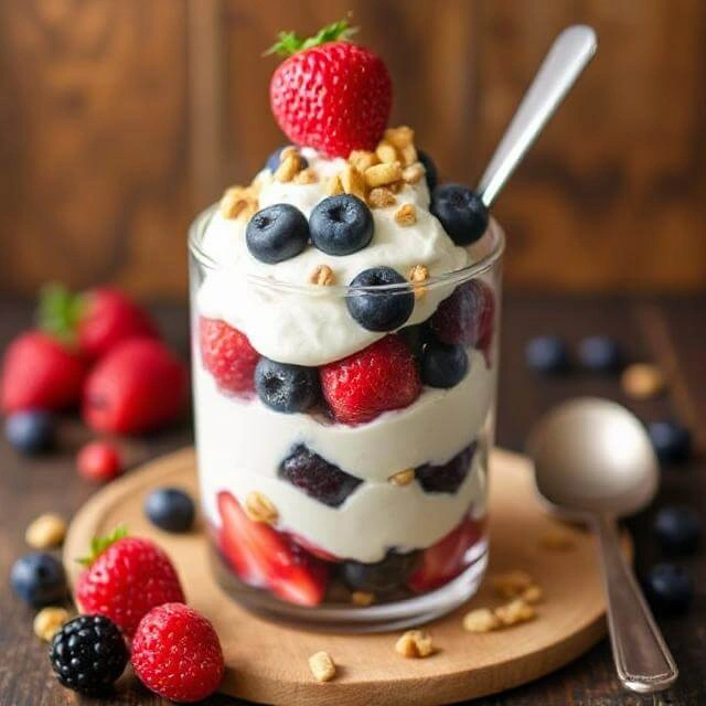 Greek Yogurt Parfait with Berries and Nuts