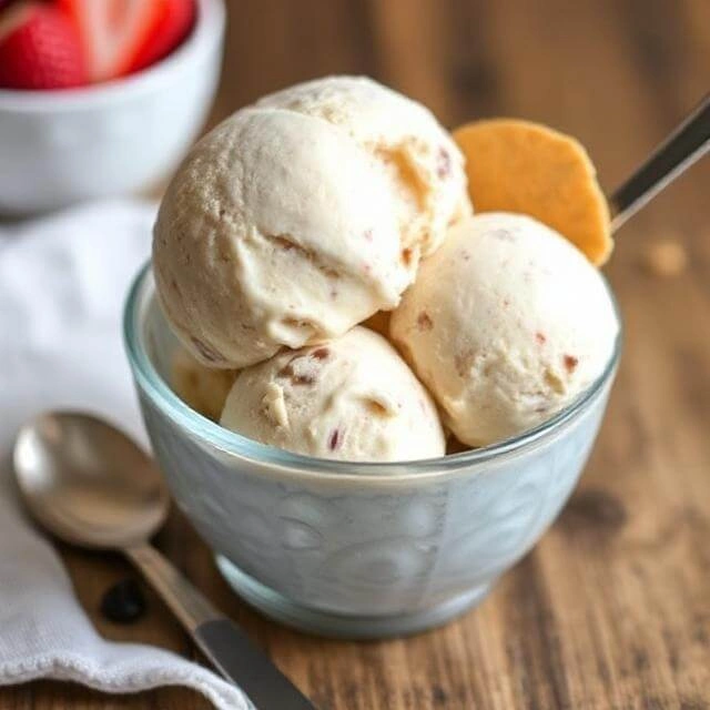 Stirring the protein ice cream mixture halfway through freezing to maintain a creamy texture.
