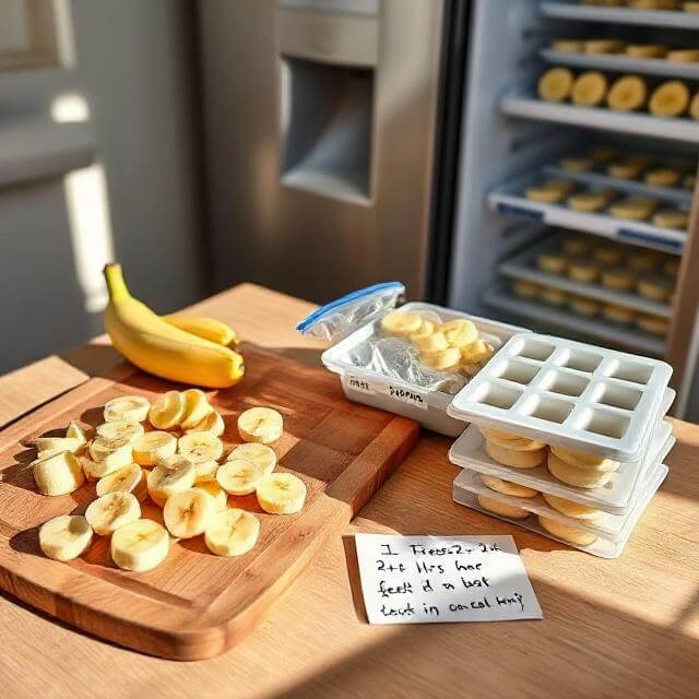 Taking frozen ingredients out of the freezer, ready to thaw and use as a base for a recipe.