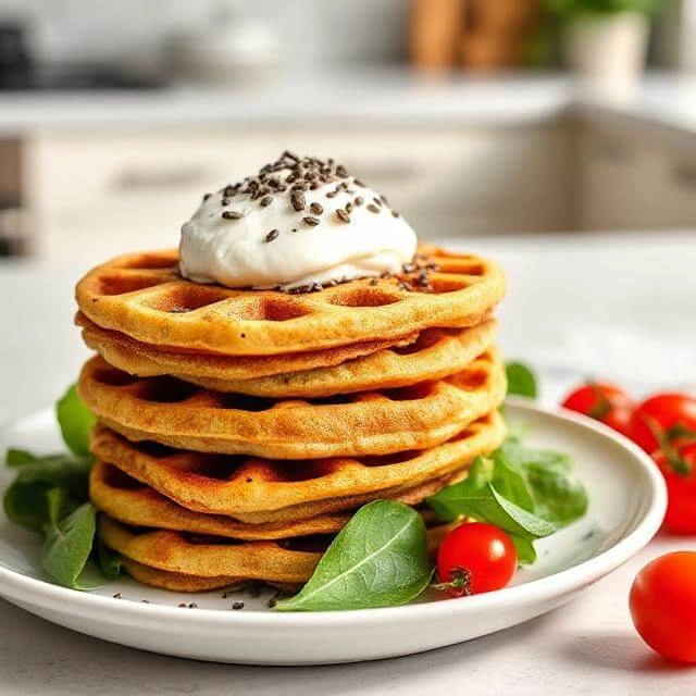 Quick High Protein Dinner Vegetarian for Weight Loss- 15-Minute High-Protein Waffles