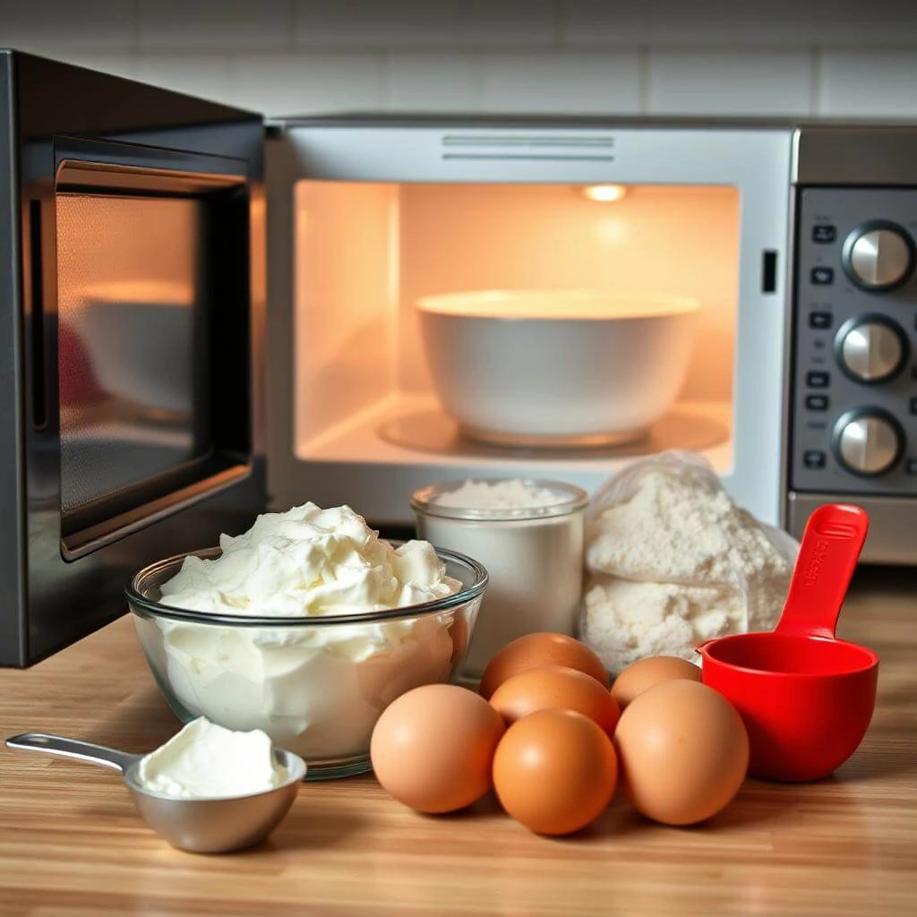 A bowl with cottage cheese and eggs being whisked together by hand.