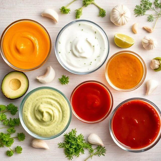 Colorful burger bowl topped with grilled chicken, veggies, and a creamy homemade sauce