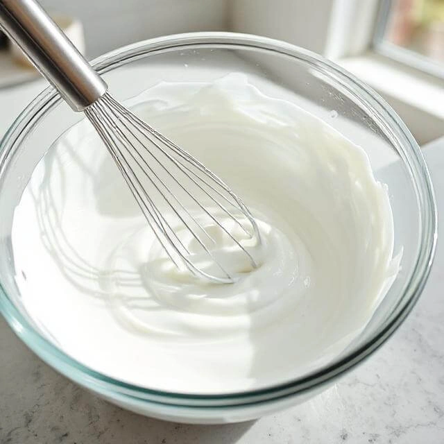 Mixing ingredients in a bowl to create the base mixture