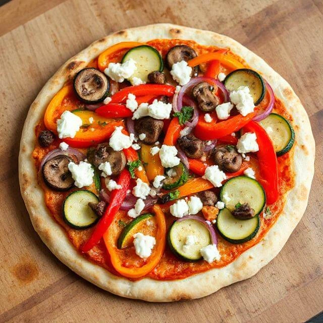 Colorful veggie-loaded dinner plate with roasted vegetables, lean protein, and fresh herbs.